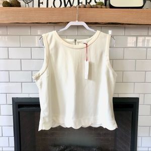 NWT Elle scalloped blouse